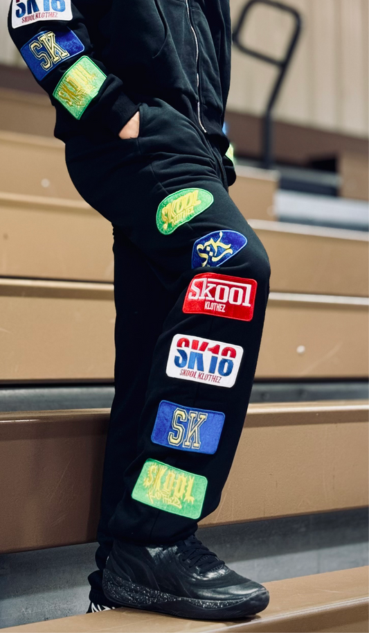 Patchwork Joggers – Streetwear Pants with Embroidered Patches